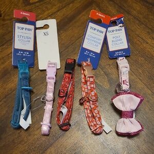 Top Paw Pet Stylish Collar Set - Blue, Pink, Red